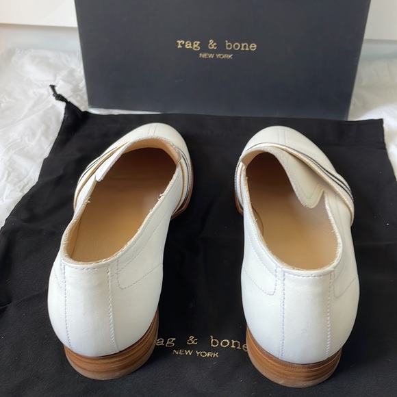 Rag&Bone Amber Striped-Web Leather Loafer Color-White/Black Size-11/41 NWT - Picture 7 of 16